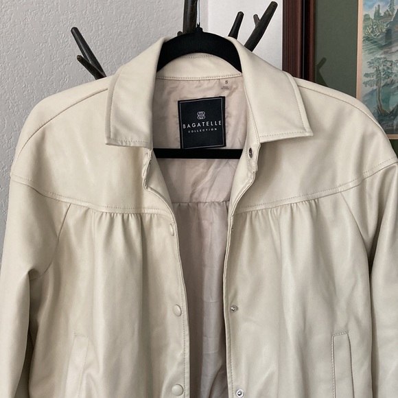 Bagatelle Collection Tan Vegan Leather Jacket Size S - Picture 14 of 14